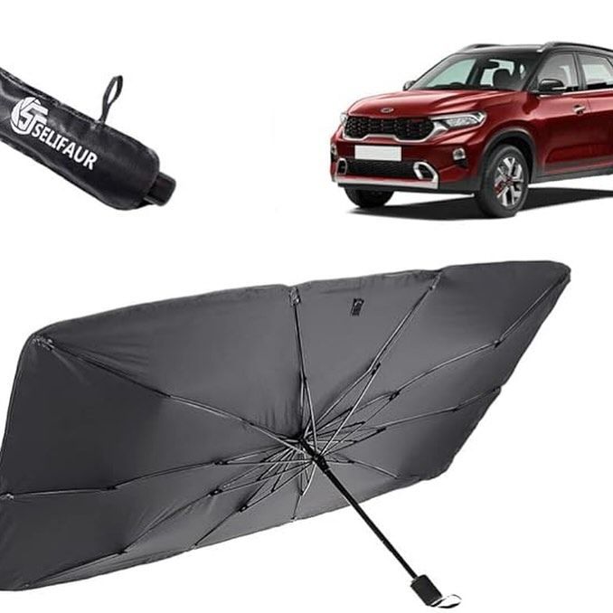 Premium Car Windshield Sun Shade Umbrella – Foldable Auto Front Window UV Reflector Blockout Shield
